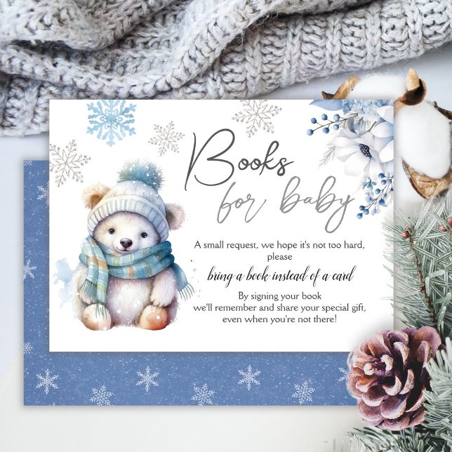 Tarjeta De Recepción Libros Baby Shower De Invierno De Nieve Para Bebé (Subido por el creador)