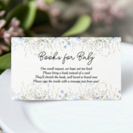 Tarjeta De Recepción Libros Baby Shower de la flor de maíz azul para be