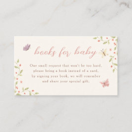 Tarjeta De Recepción Libros Baby Shower De Mariposa De Acuarela Para Be