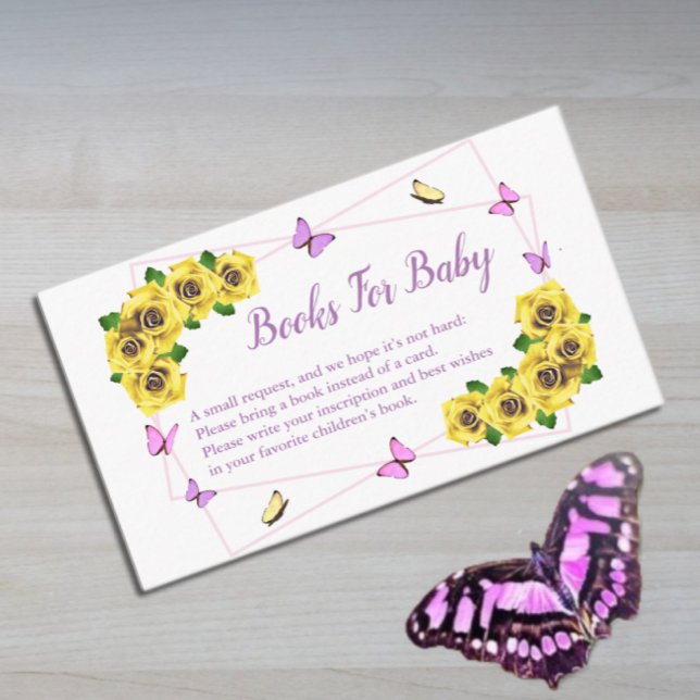 Tarjeta De Recepción Libros Baby Shower De Mariposa Pequeña Para Bebé (Subido por el creador)
