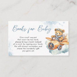 Tarjeta De Recepción Libros Baby Shower De Oso Pequeño Para El Bebé