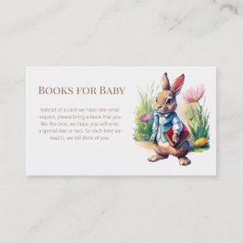Tarjeta De Recepción Libros Baby Shower de Peter Rabbit para bebé