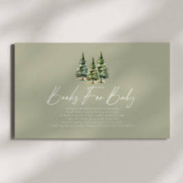 Tarjeta De Recepción Libros Baby Shower De Pino Nevado De Invierno Para