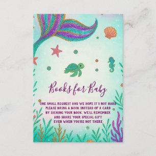 Tarjeta De Recepción Libros Baby Shower de sirena para bebé