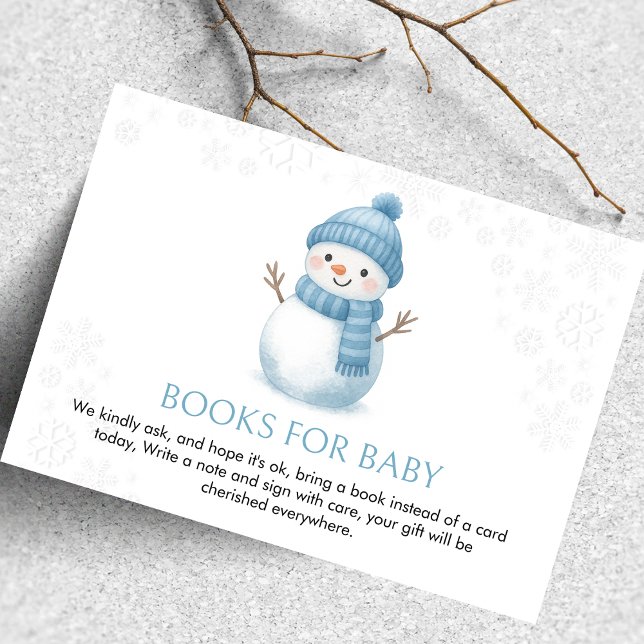 Tarjeta De Recepción Libros Baby Shower De Snowman Para Bebés (Subido por el creador)