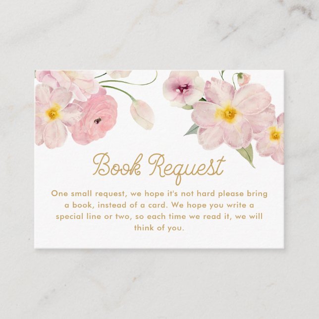 Tarjeta De Recepción Libros Baby Shower de Spring Garden para bebé (Anverso)