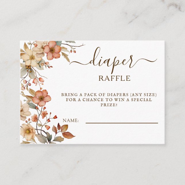 Tarjeta De Recepción Libros Baby Shower De Wildflower Boho Para El Bebé (Anverso)