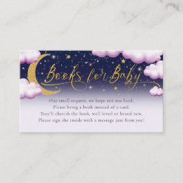 Tarjeta De Recepción Libros Baby Shower del Chica rosado de estrella pe