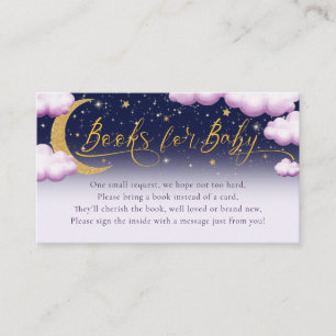 Tarjeta De Recepción Libros Baby Shower del Chica rosado de estrella pe