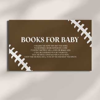 Tarjeta De Recepción Libros Baby Shower Marrones Blancos De Fútbol Para