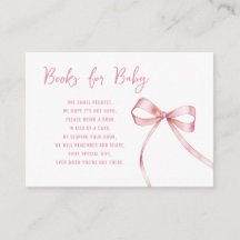 Libros Baby Shower simples Chicas de Bow Rosa para
