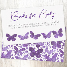 Tarjeta De Recepción Libros Baby Shower sobre mariposa para bebé