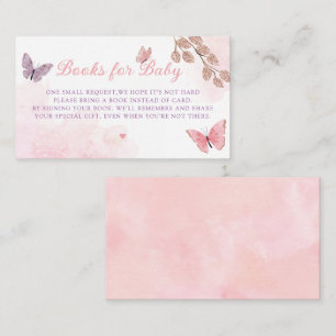 Tarjeta De Recepción Libros Baby Shower sobre mariposas acuáticas para 