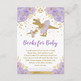 Tarjeta De Recepción Libros Ballerina de Dinosaurios Purple Gold para b