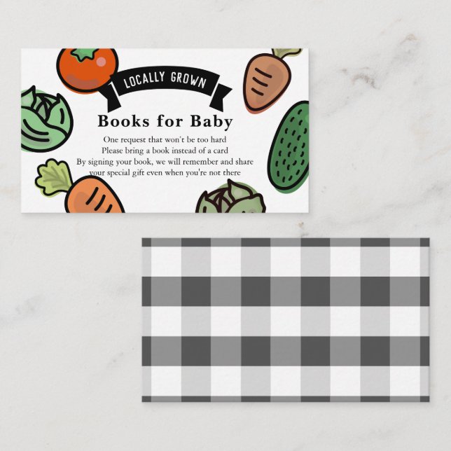 Tarjeta De Recepción Libros blancos de verduras cultivados localmente p (Anverso / Reverso)