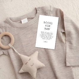 Tarjeta De Recepción Libros blancos negros de texto minimalista para Ba