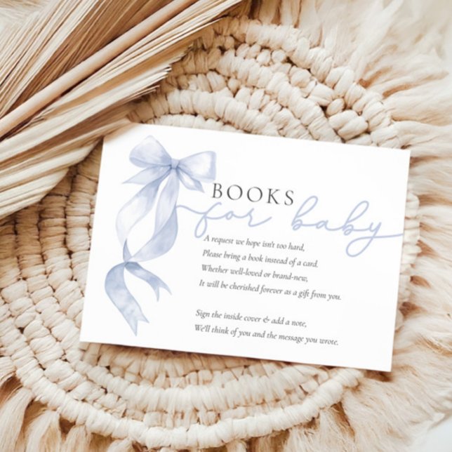 Tarjeta De Recepción Libros Blue Bow para Baby Baby Shower (Subido por el creador)