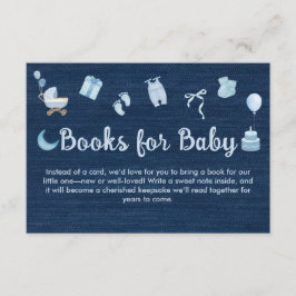 Tarjeta De Recepción Libros Blue Jean Baby Denim para Baby Shower