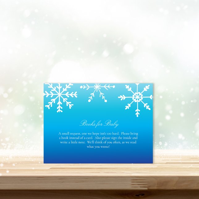 Tarjeta De Recepción Libros Blue Snowflake Para Baby Shower (Subido por el creador)