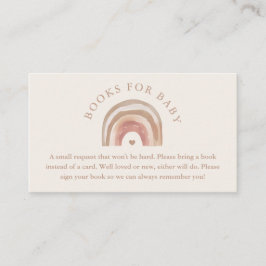 Tarjeta De Recepción Libros boho arcoíris neutros para bebé