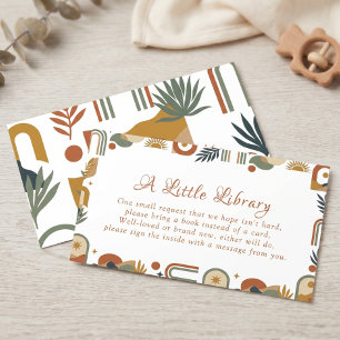 Tarjeta De Recepción Libros boho de eucalipto verde salvia para bebé