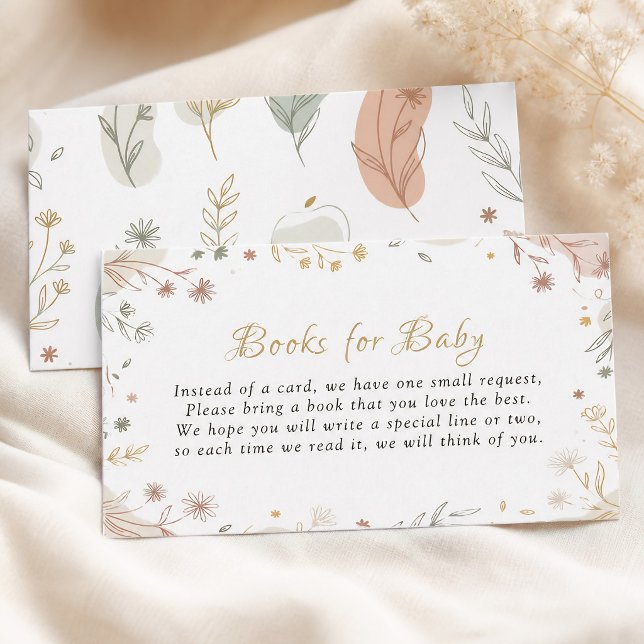 Tarjeta De Recepción Libros Botánicos de Eucalipto para Bebé Solicitud (Botanical Eucalyptus Books for Baby Request Enclosure Card)