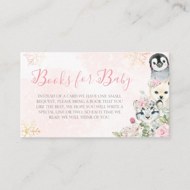 Tarjeta De Recepción Libros chicas de animales del Ártico para bebés (Anverso)