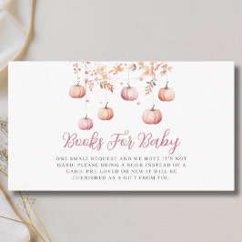 Tarjeta De Recepción Libros Chicas De Calabaza Rosada Para Baby Shower