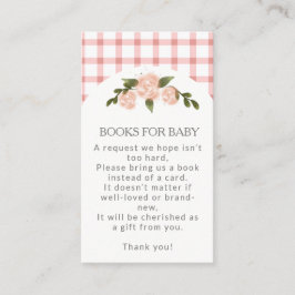 Tarjeta De Recepción Libros Clásicos de Niña de Cuadros Rosas para Fies