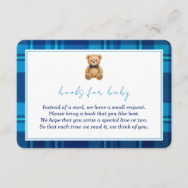 Tarjeta De Recepción Libros clásicos de oso azul preppy para bebé