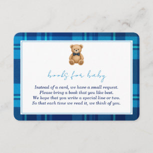 Tarjeta De Recepción Libros clásicos de oso azul preppy para bebé