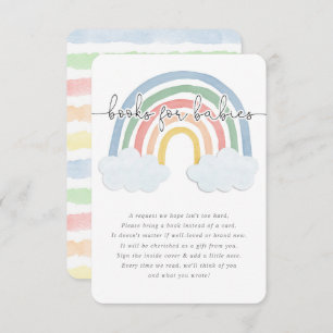 Tarjeta De Recepción Libros color arcoiris pastel para bebés mellizos