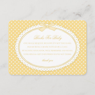 Tarjeta De Recepción Libros Coquette de Gingham Amarillo para Bebé