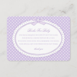 Tarjeta De Recepción Libros Coquette de Gingham Morado para Bebé