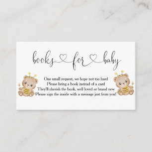 Tarjeta De Recepción Libros Cuidados De Oso De Miel Para El Bebé