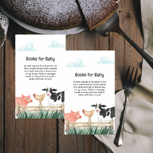 Tarjeta De Recepción Libros de Acuarela de Animales de Granjero para Ba