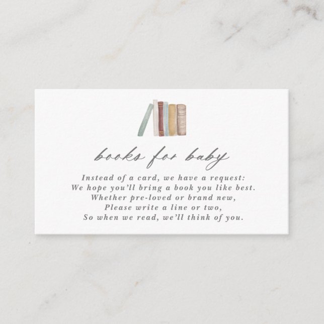 Tarjeta De Recepción Libros de acuarela de época para bebé (Anverso)