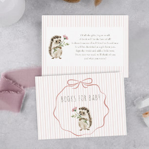 Tarjeta De Recepción Libros de Acuarela de Erizo del Bosque para Bebé