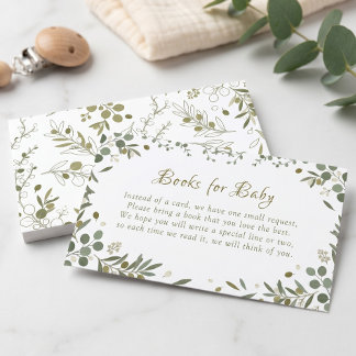 Tarjeta De Recepción Libros de Acuarela de Eucalipto Verde Salvia para