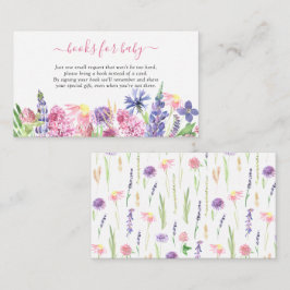 Tarjeta De Recepción Libros de Acuarela de Flores Silvestres para Bebé