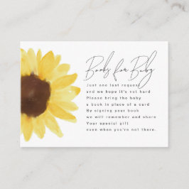 Tarjeta De Recepción Libros de acuarela de girasol para bebé