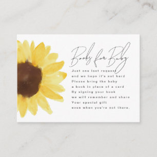 Tarjeta De Recepción Libros de acuarela de girasol para bebé