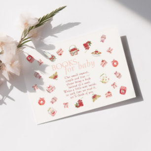 Tarjeta De Recepción Libros de Acuarela de Postre de Cereza Dulce Para