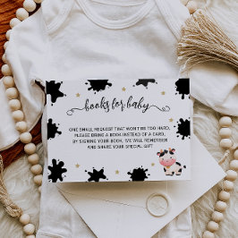 Tarjeta De Recepción Libros de acuarela de vaca sagrada para bebé