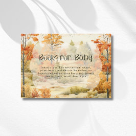 Tarjeta De Recepción Libros de Acuarela del Bosque Otoñal Elegante para