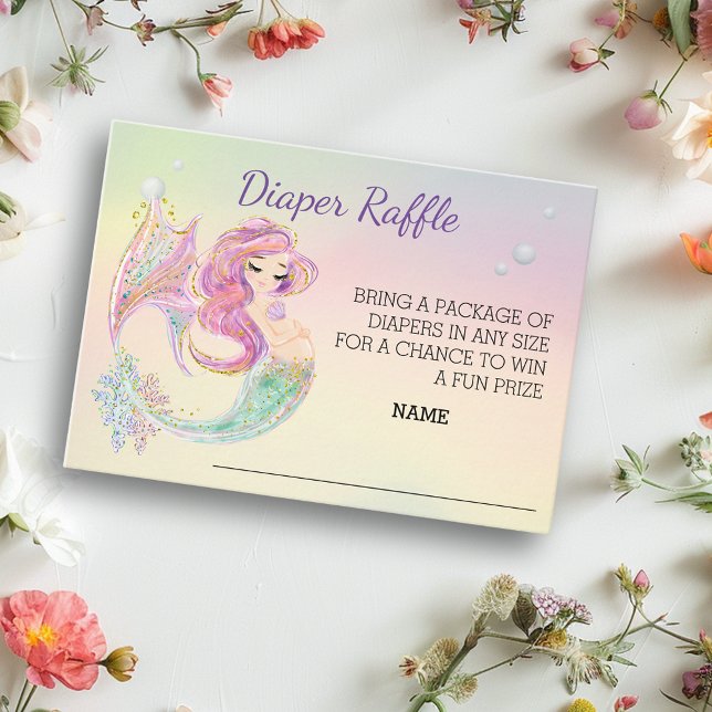 Tarjeta De Recepción Libros de acuarela para sirenas para Baby Shower (Subido por el creador)