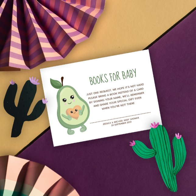 Tarjeta De Recepción Libros de aguacates de Kawaii para bebé (Subido por el creador)