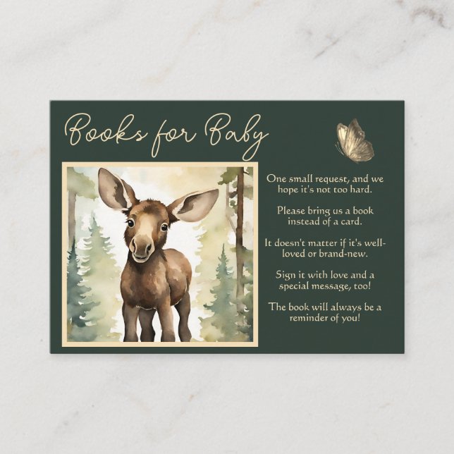 Tarjeta De Recepción Libros de alces para bebés (Anverso)