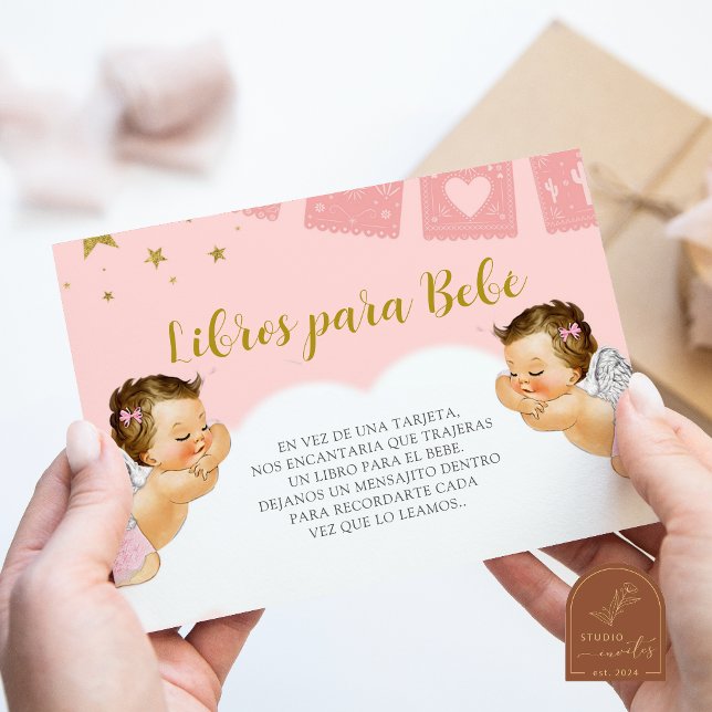 Tarjeta De Recepción libros de ángel de niña para bebé TWINS (Subido por el creador)