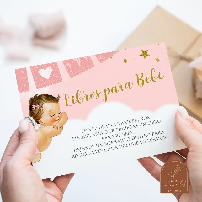 Tarjeta De Recepción libros de ángel niña para bebé (Subido por el creador)